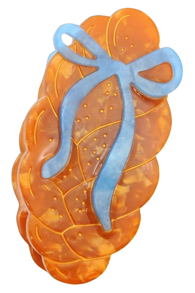Hand Painted Bow Challah Claw Clip, Main, color, BROWN