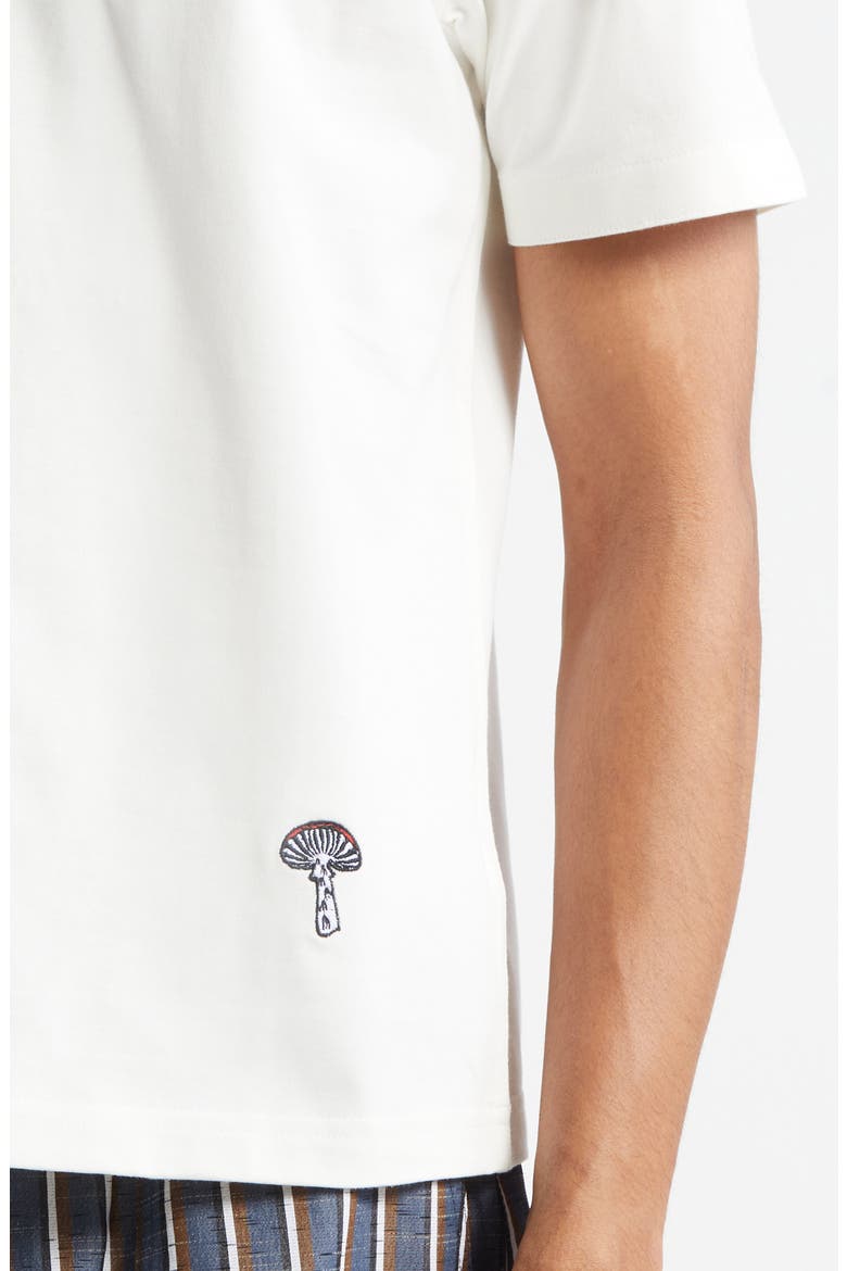 Embroidered Mushroom Pima Cotton Jersey T-Shirt, Alternate, color, 9071 CHALK