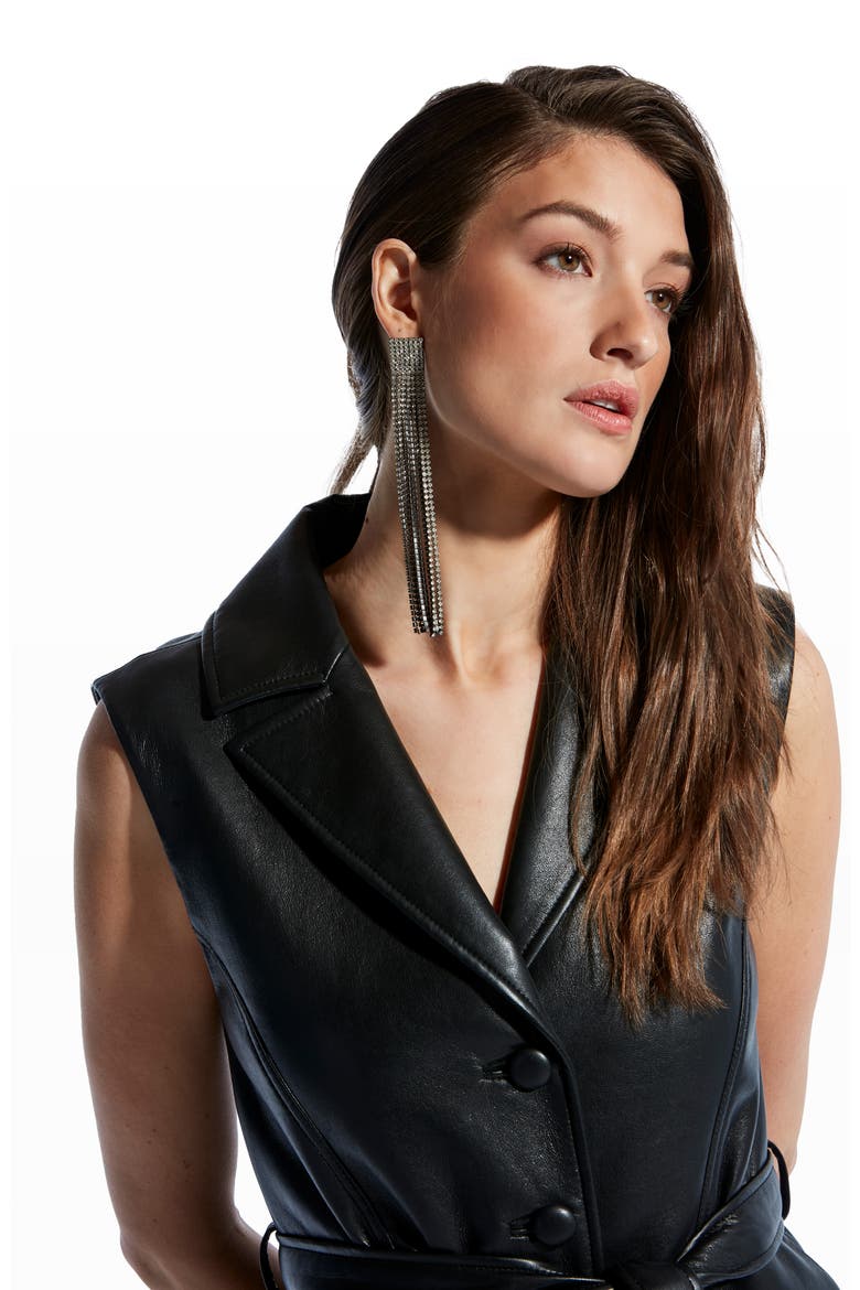 Lola Recycled Leather Dress, Alternate, color, BLACK