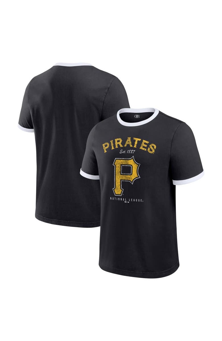Darius Rucker Collection by Fanatics Men's Darius Rucker Collection by Fanatics Black Pittsburgh Pirates Washed Ringer T-Shirt, Main, color, Black