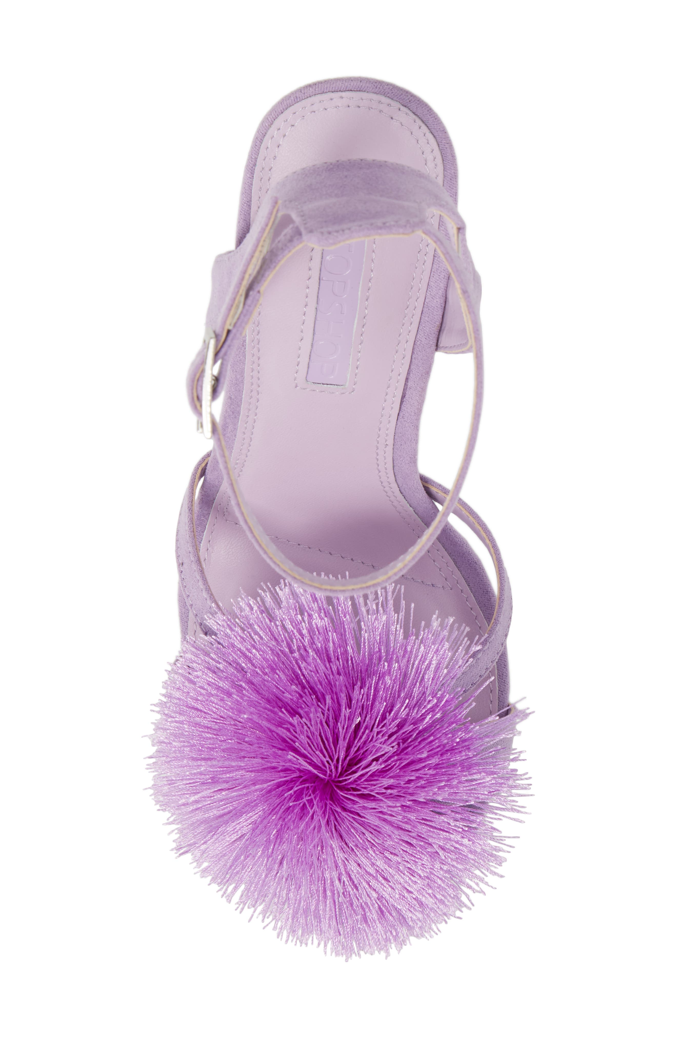 Topshop Renee Pompom Sandal, Alternate, color, 