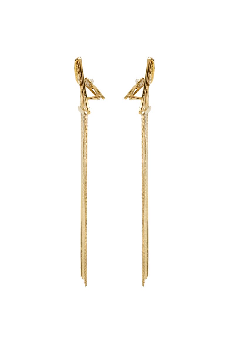 Chain Earrings, Alternate, color, Gold