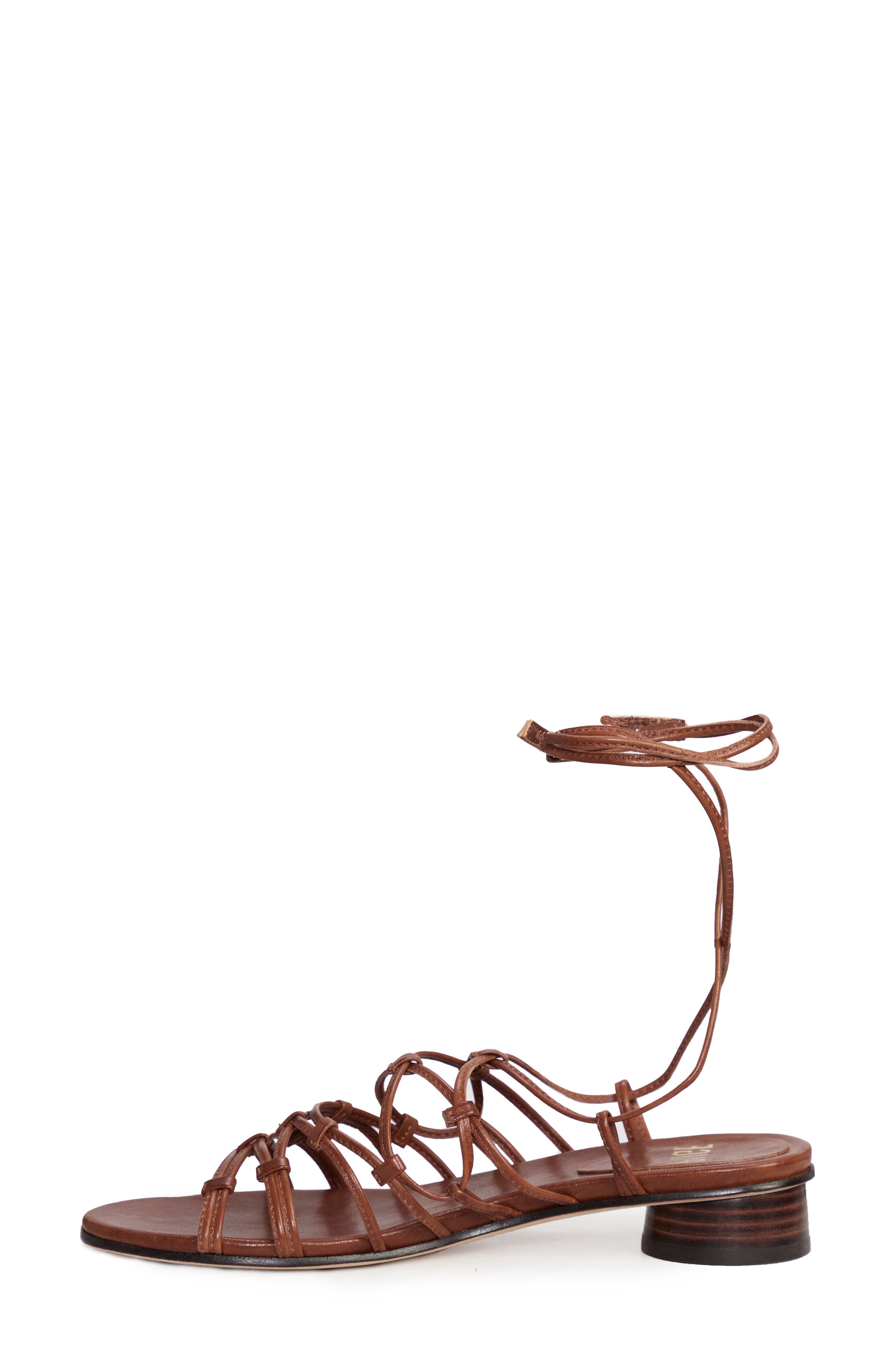 PAIGE Evan Ankle Tie Sandal, Alternate, color, Cinnamon