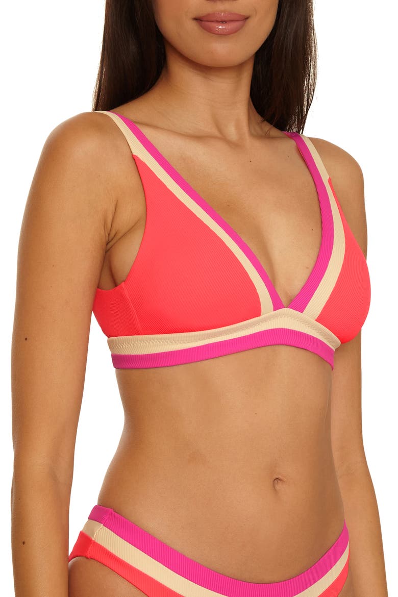 Coast Line Triangle Bikini Top, Alternate, color, CALIENTE