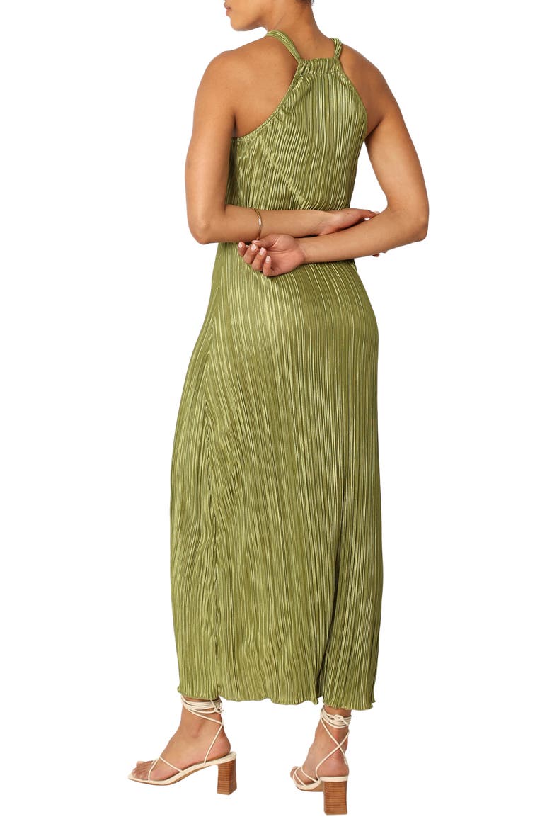 Melody Plissé Maxi Dress, Alternate, color, OLIVE