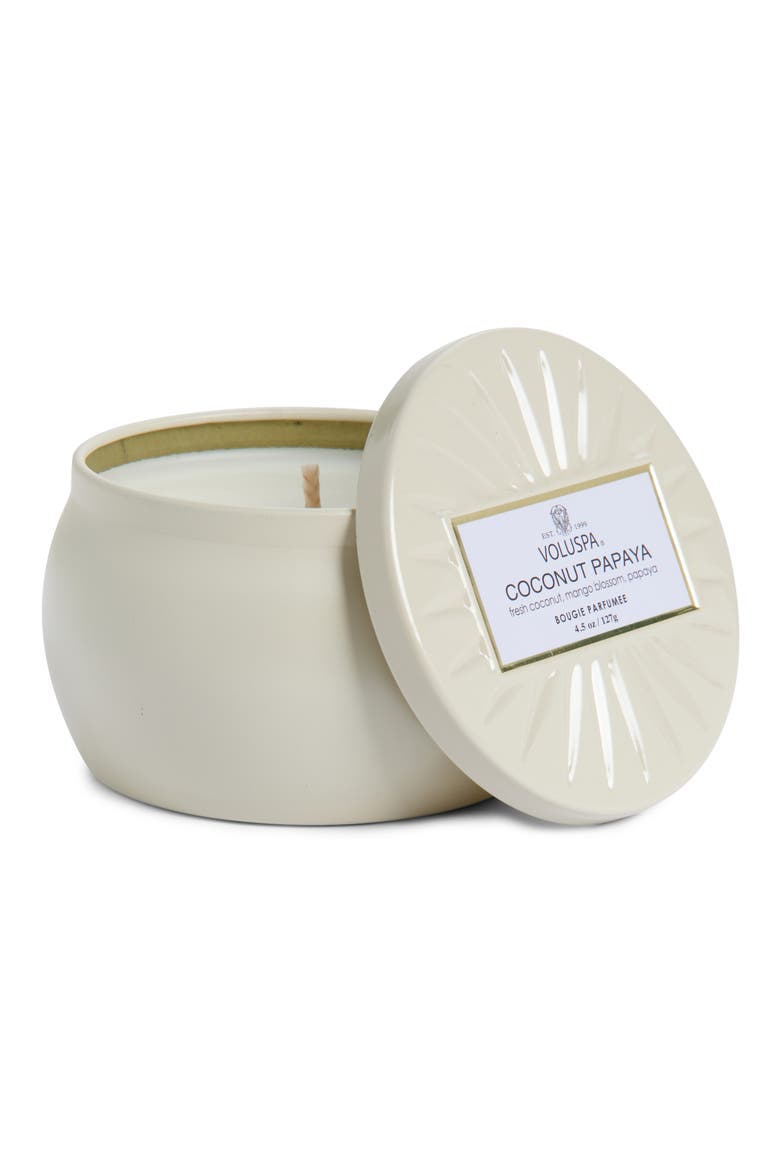 Coconut Papaya Mini Tin Candle, Main, color, COCONUT PAPAYA