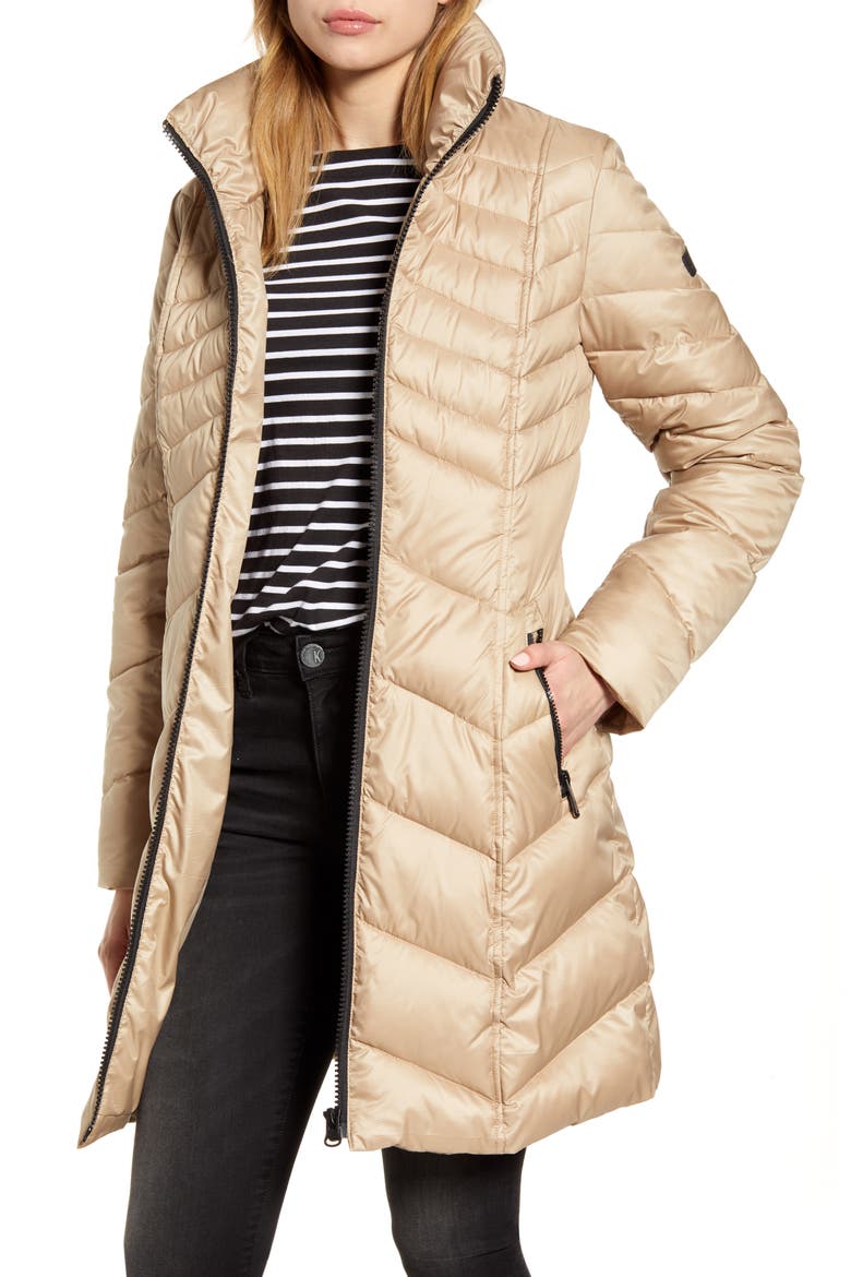 Hooded Puffer Jacket, Main, color, LATTE