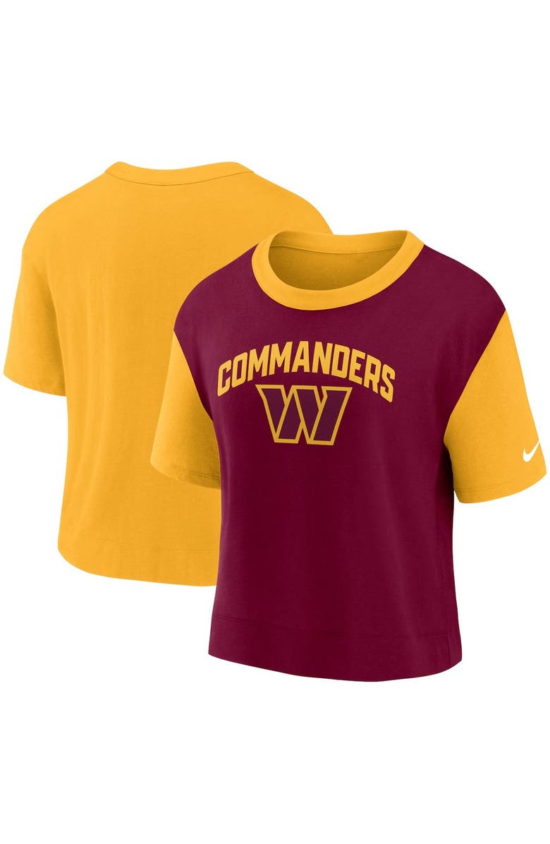 Nike Women's Nike Gold/Burgundy Washington Commanders High Hip Fashion T-Shirt, Main, color, Gold