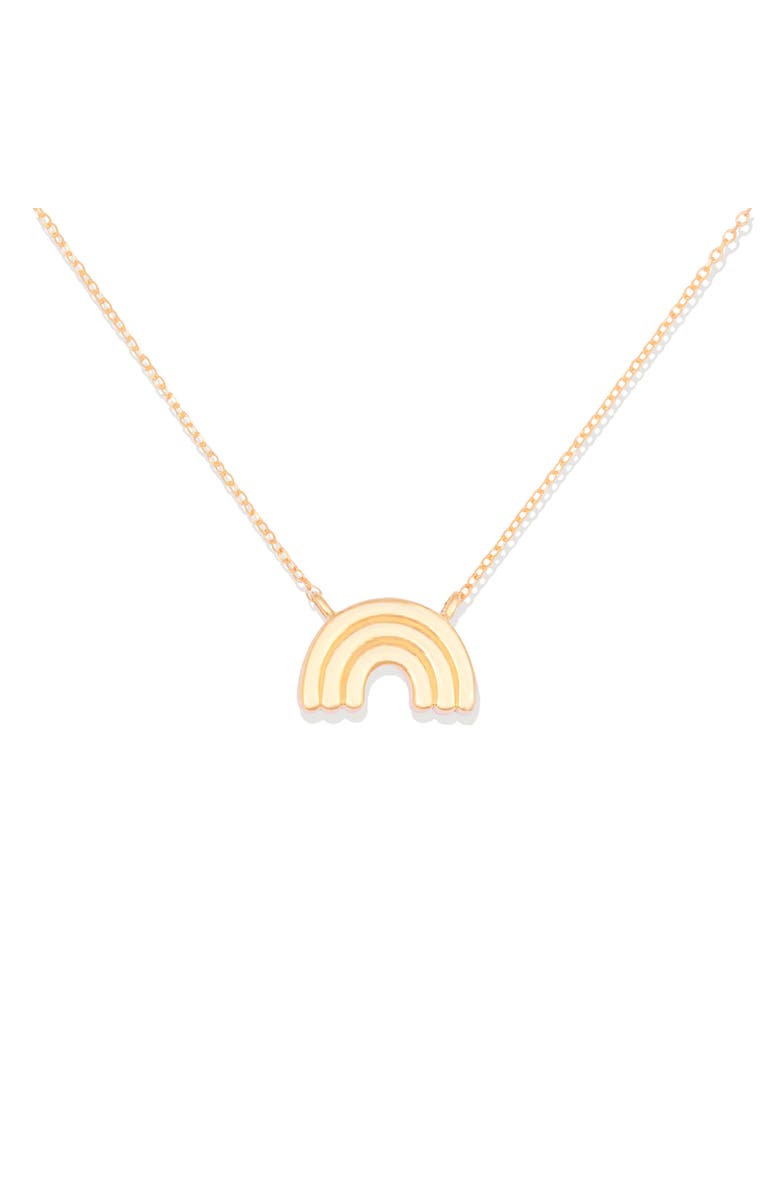 Campbell + Charlotte Mini Juju Rainbow Charm Necklace, Main, color, Gold