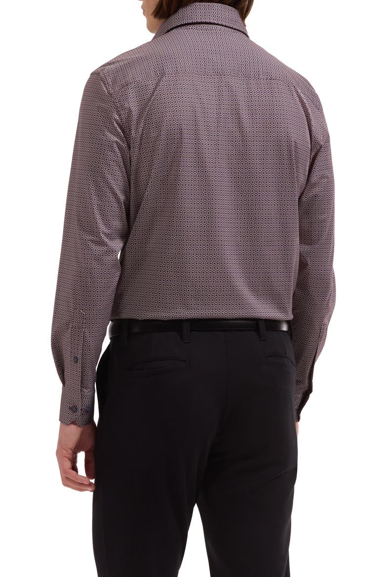Devon OoohCotton® Print Button-Up Shirt, Alternate, color, BURGUNDY