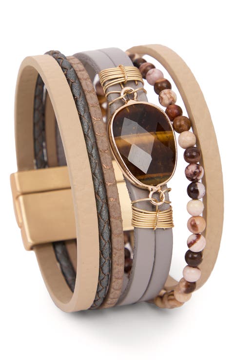 Nirvana Beaded Leather Bracelet