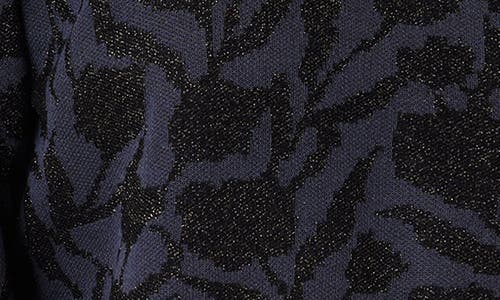 Scotch & Soda Floral Jacquard Crewneck Sweater In Black