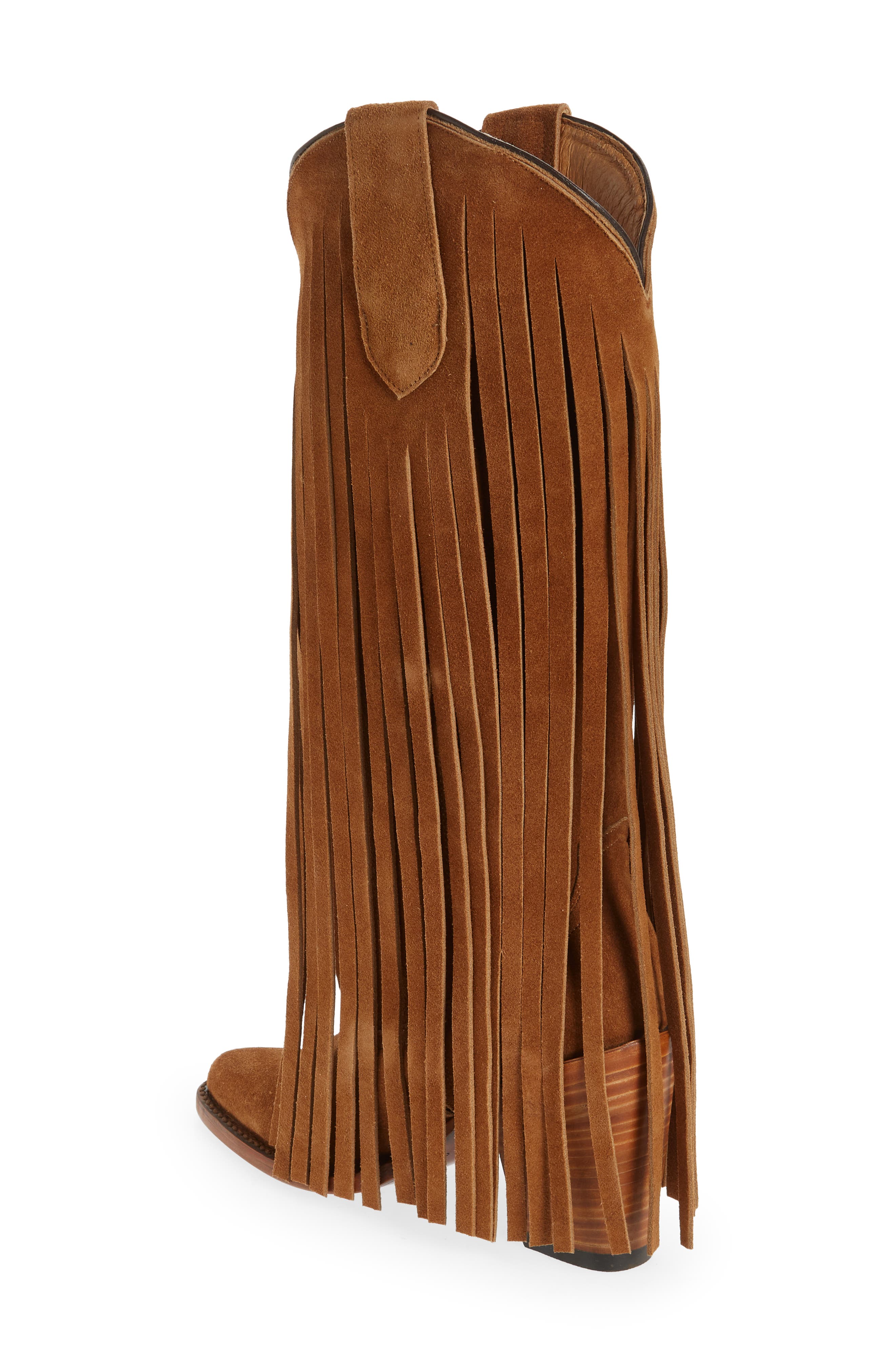 Atlas Fringe Western Boot, Alternate, color, BROWN