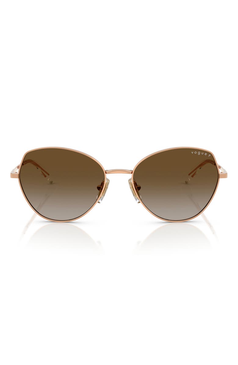 VOGUE 56mm Polarized Gradient Oval Sunglasses, Main, color, Rose Gold