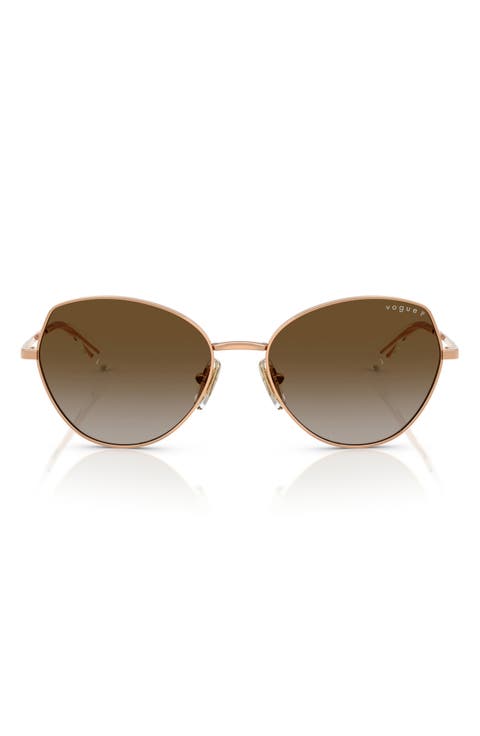 56mm Polarized Gradient Oval Sunglasses