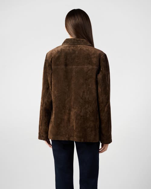 Weworewhat X Premium Suede Button Front Jacket In Brown