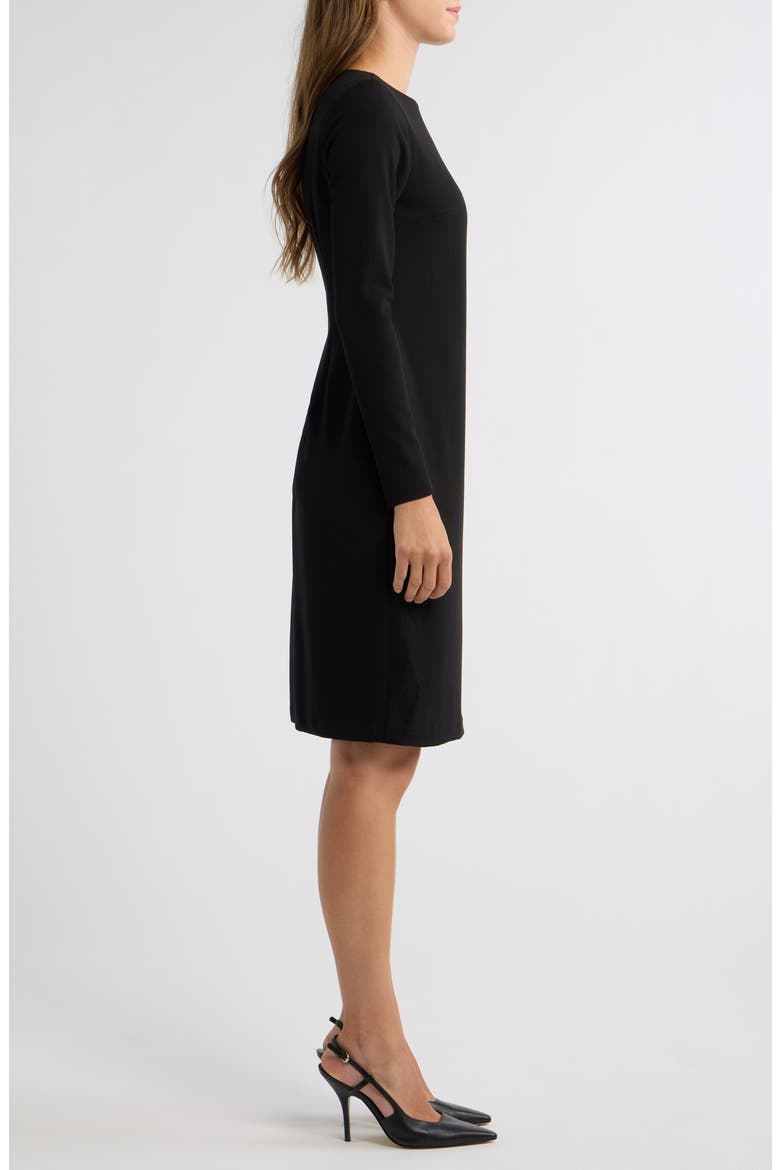 Long Sleeve Scuba Sheath Dress, Alternate, color, BLACK