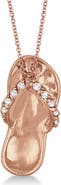 ALLUREZ Flip Flop Shaped Diamond Pendant Necklace 14k
