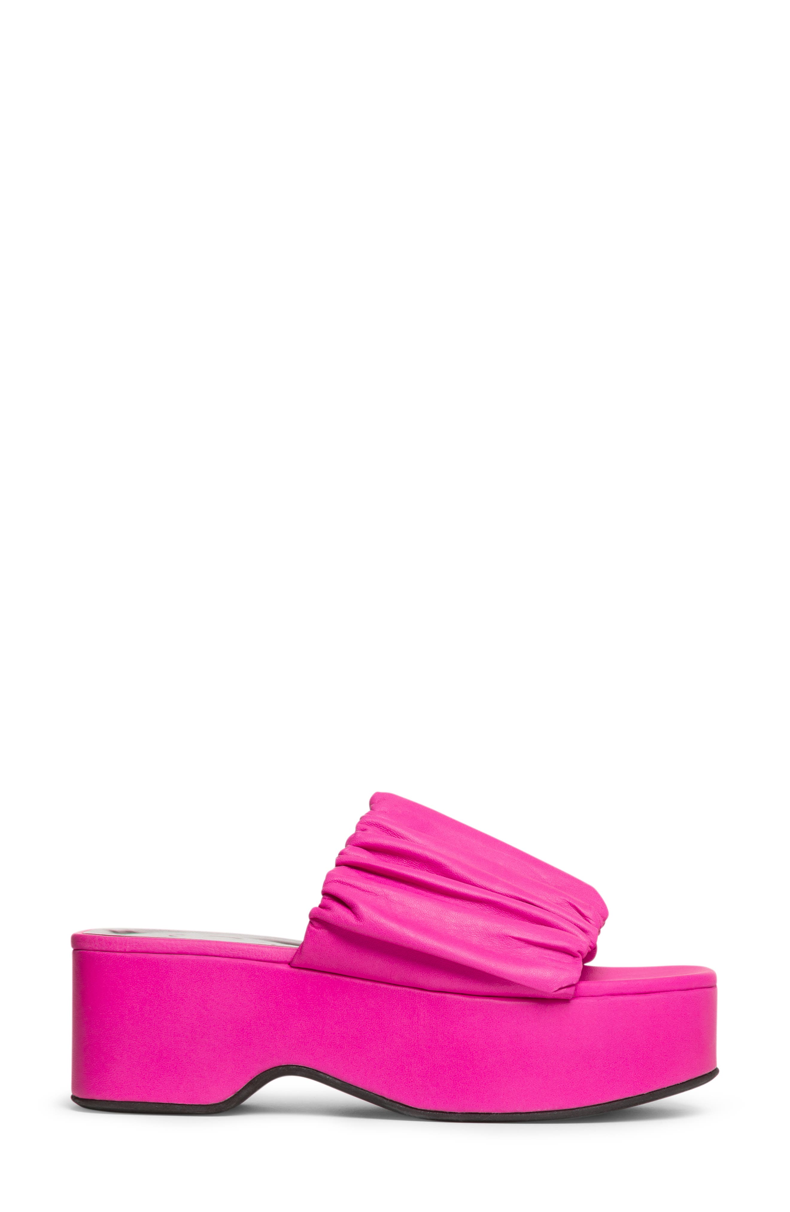 STAUD Nina Ruched Platform Sandal, Alternate, color, 