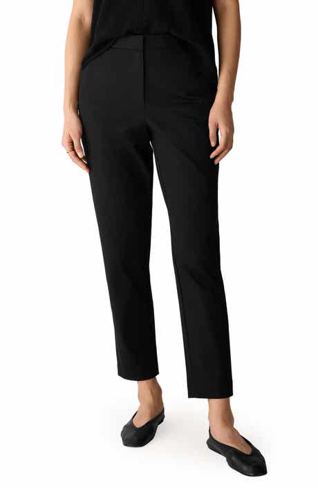 High Waist Slim Fit Ankle Pants