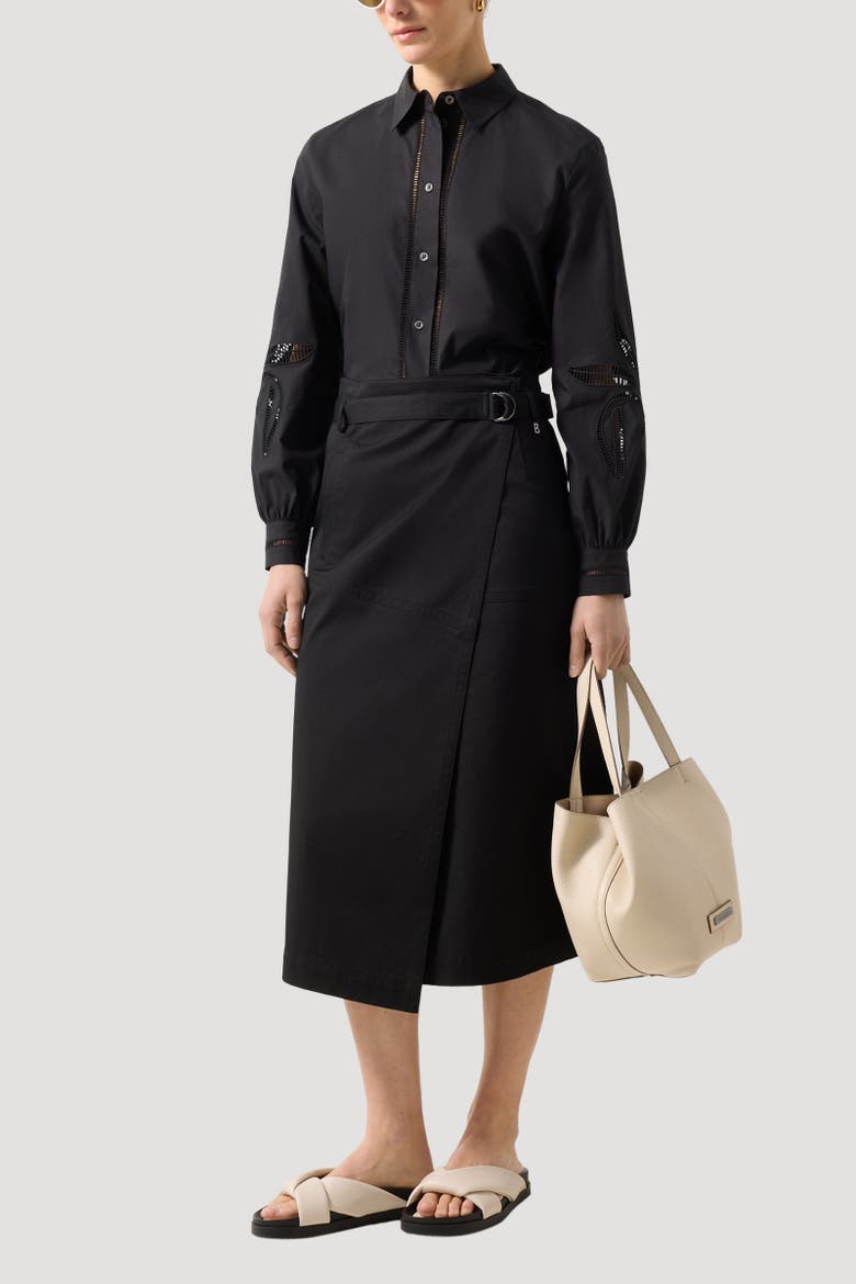 Jocy Wrap Skirt, Alternate, color, Black
