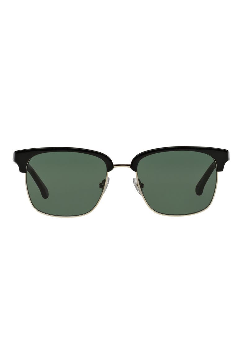 53mm Square Sunglasses, Main, color, GOLD BLACK/ GREEN