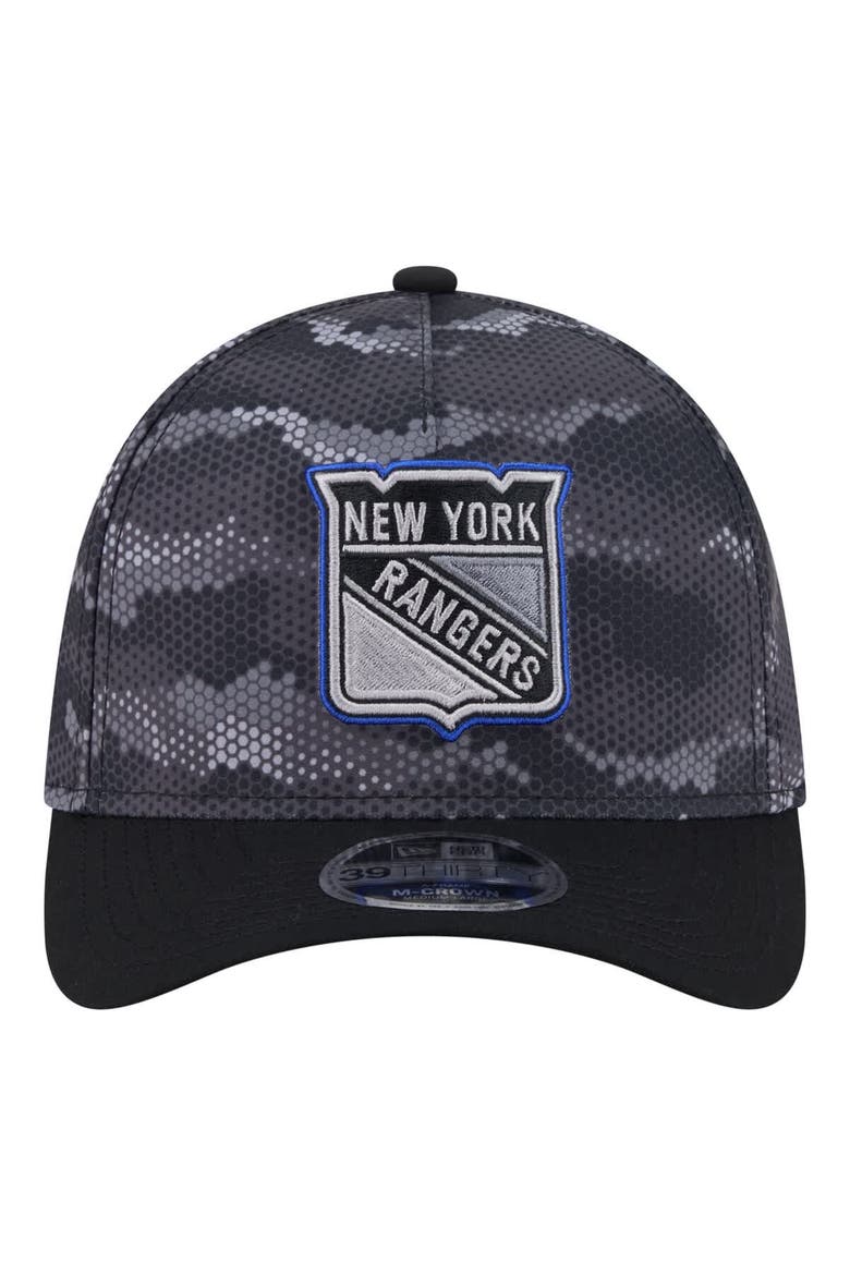 Men's New Era Black New York Rangers Zero Dark 39THIRTY Flex Hat, Alternate, color, Black
