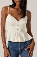 ASTR the Label Paislee Satin Peplum Top