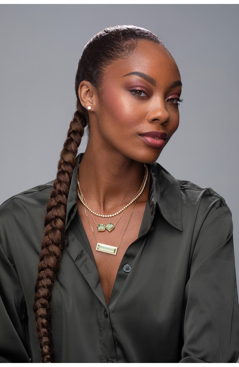 Bony Levy Prasiolite & Diamond Bar Pendant Necklace, Alternate, color, 