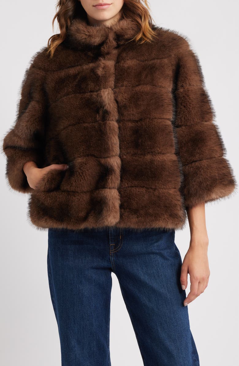 LoveShackFancy Gelman Faux Fur Jacket, Alternate, color,