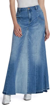 Wash Lab Denim Bliss Flare Denim Maxi Skirt | Nordstrom