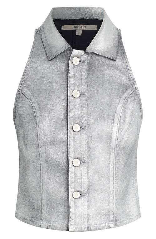 Hudson Jeans Metallic Halter Vest In Gray