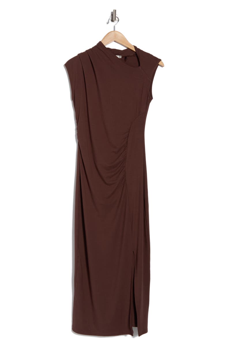 Scotch & Soda Asymmetric Neck Sleeveless Dress, Alternate, color, Hot Fudge