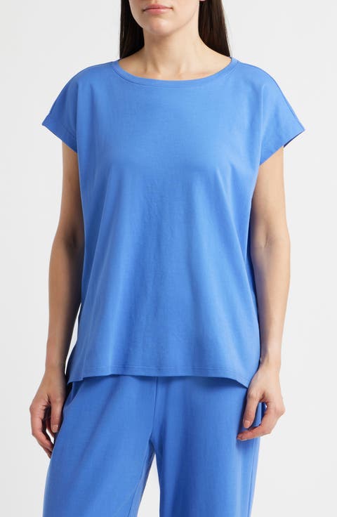 Jewel Neck Organic Cotton Pajama Top
