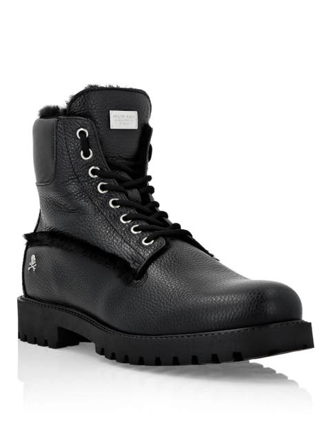 Leather Boots With Shearling Inside The Hunter Unisex