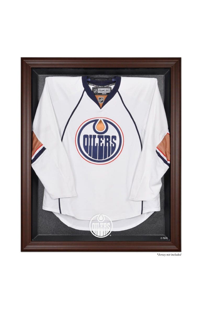 FANATICS AUTHENTIC Edmonton Oilers Brown Framed Logo Jersey Display Case, Main, color, 