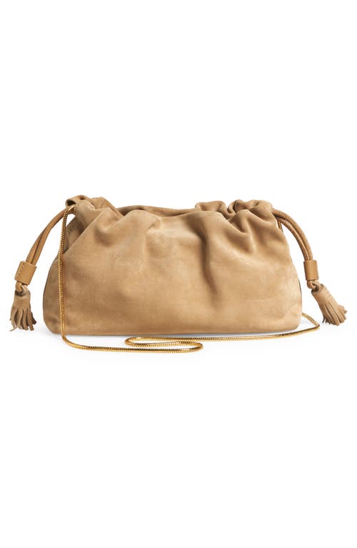 Veronica Beard Small Stash Suede Drawstring Clutch