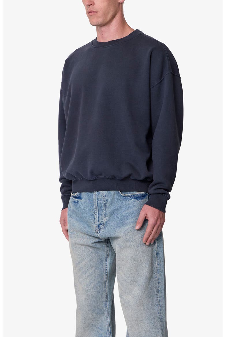 Heavyweight Basic Crewneck Sweatshirt, Alternate, color, WASHED BLACK