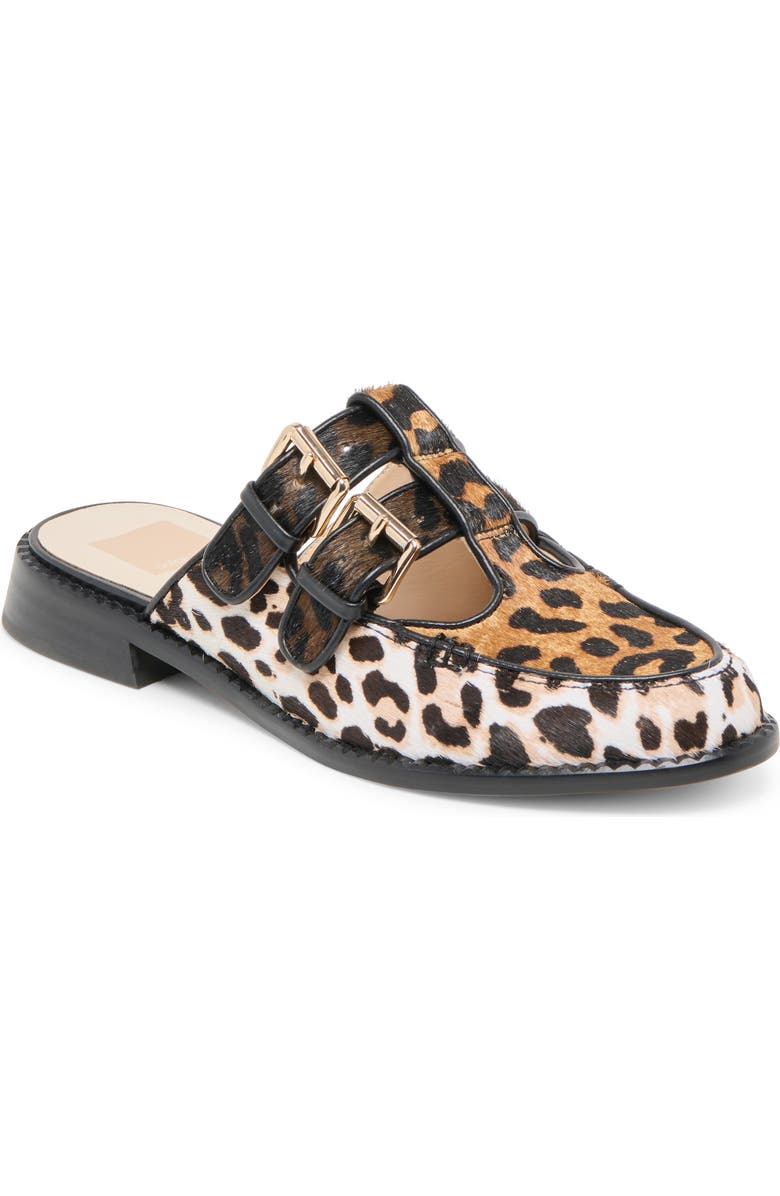 Dolce Vita Haydee Double Buckle Mary Jane Mule, Main, color, Leopard Multi Calf Hair