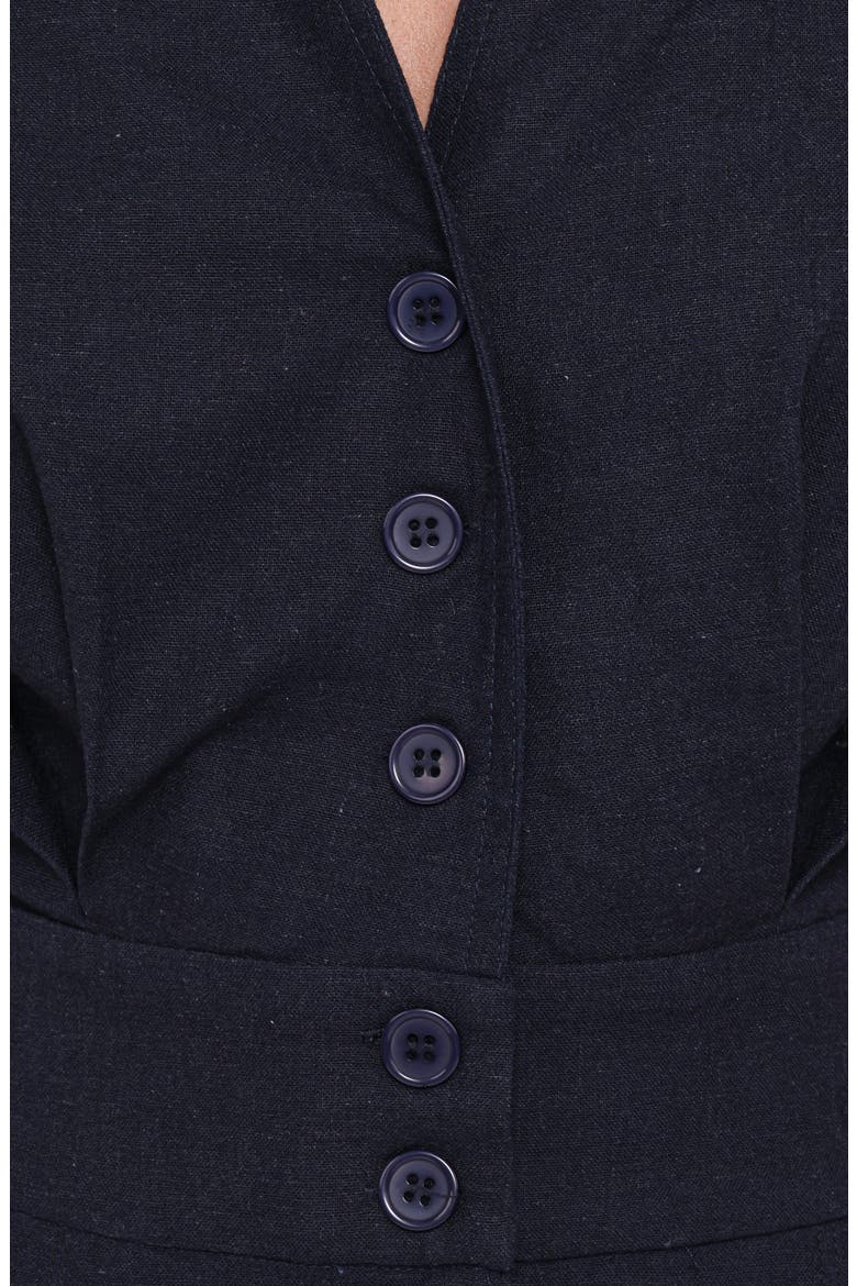 Claudia Collared Romper, Alternate, color, NAVY
