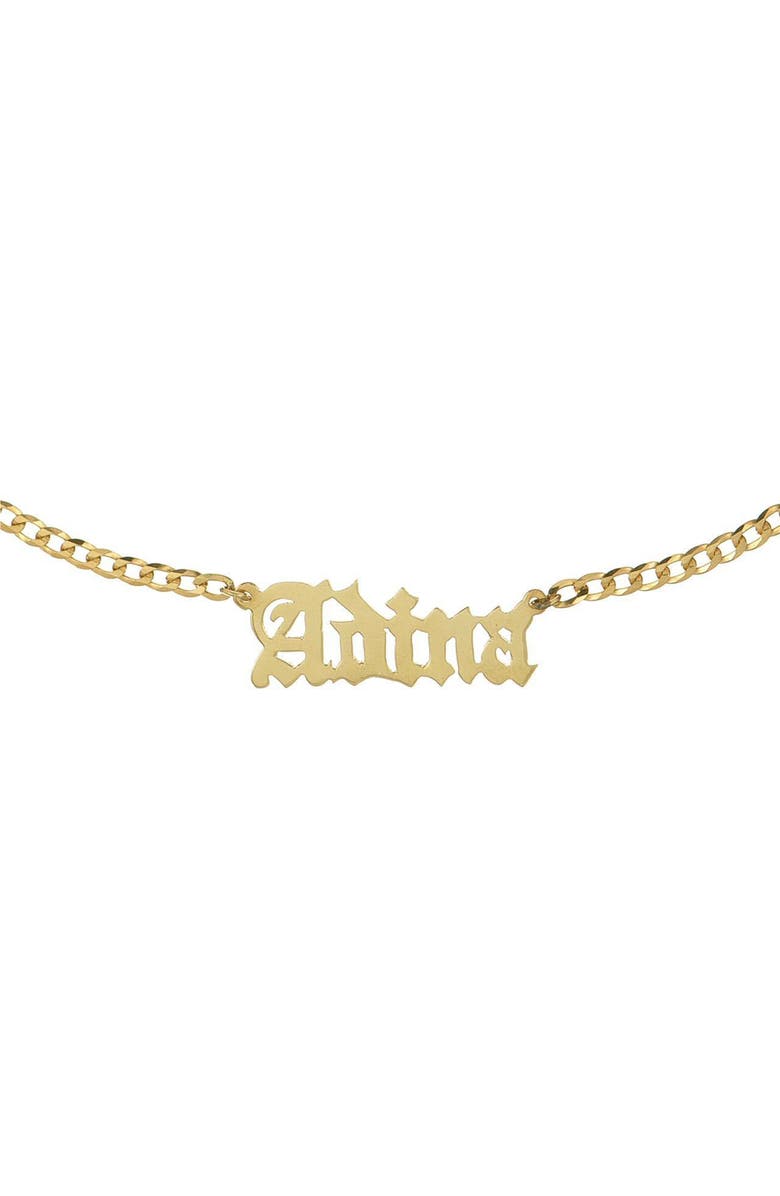 BY ADINA EDEN Personalized Gothic Nameplate Choker, Main, color,