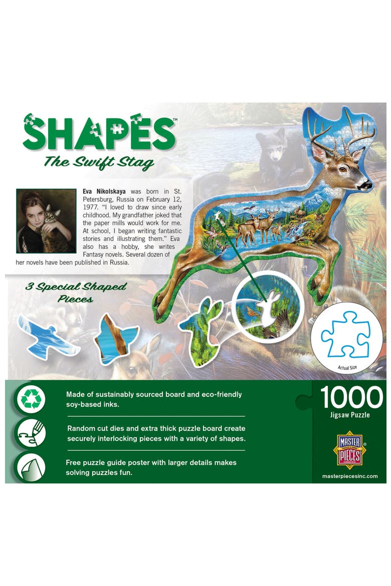 The Swift Stag 1000 Piece Shaped Puzzle, Alternate, color, Multicolor