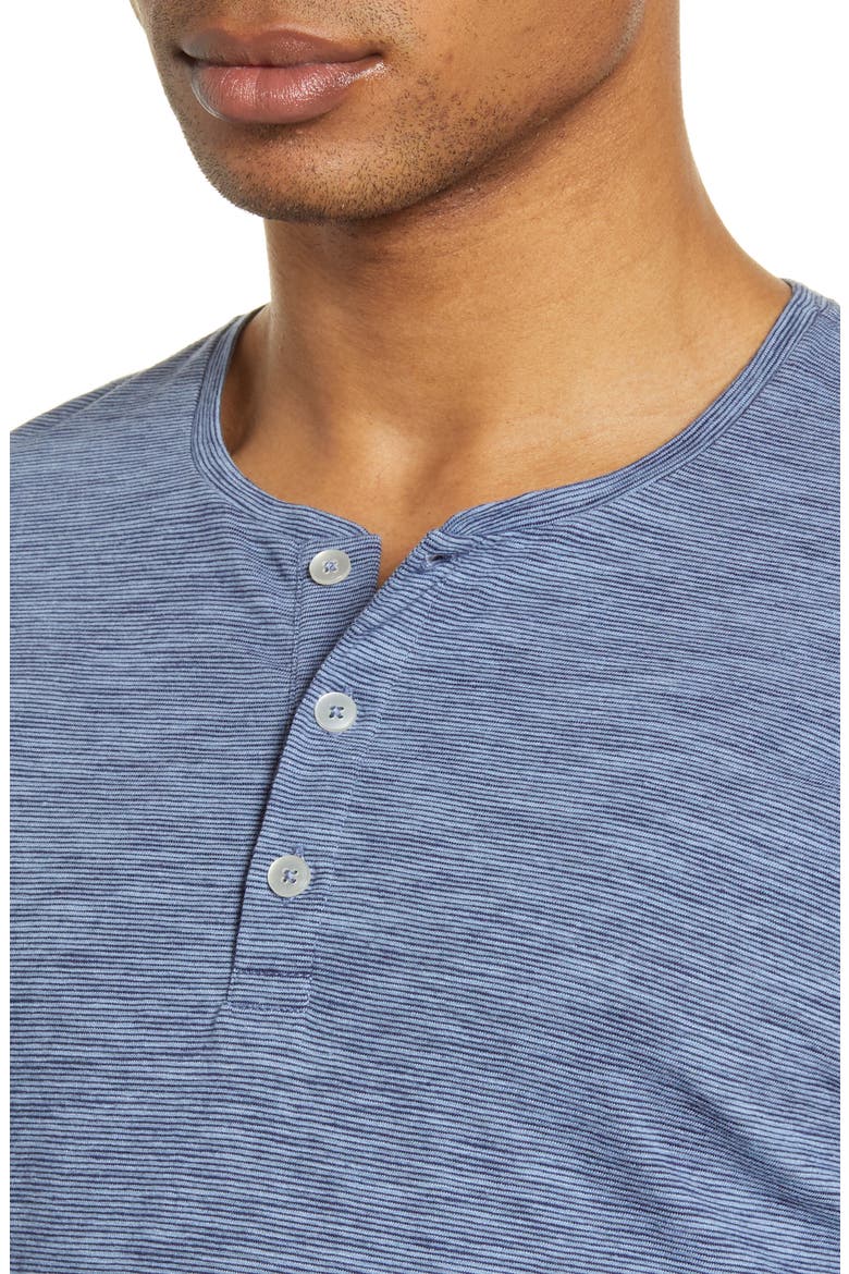 Slim Fit Pinstripe Henley, Alternate, color, MARITIME BLUE AZURE SLATE