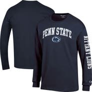Champion Men's Champion  Navy Penn State Nittany Lions Arch Over Logo 2-Hit Long Sleeve T-Shirt