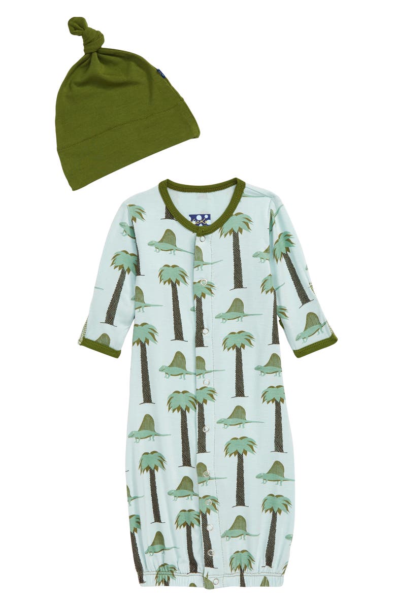 KicKee Pants Convertible Gown & Hat Set, Main, color, 