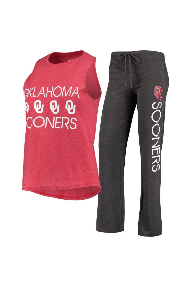 Women's Concepts Sport Crimson/Charcoal Oklahoma Sooners Team Tank Top & Pants Sleep Set, Alternate, color, Crimson