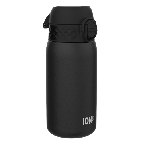 Ion8 Single Walled Stainless Steel Water Bottle In Black