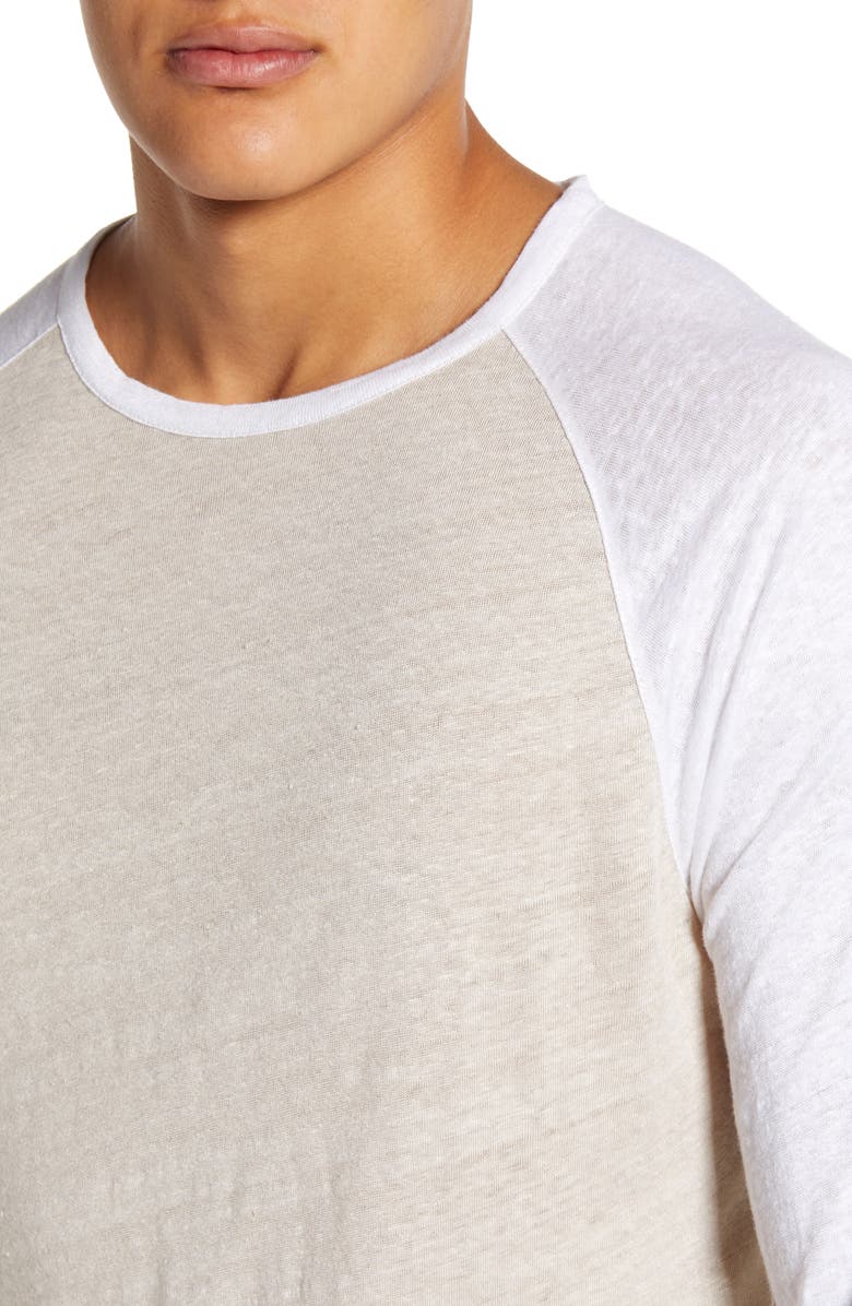 Vince Slim Fit Linen Baseball T-Shirt, Alternate, color, 