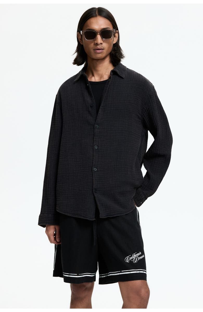 H&M Loose Fit Printed Shorts, Alternate, color, Black/California Dreams