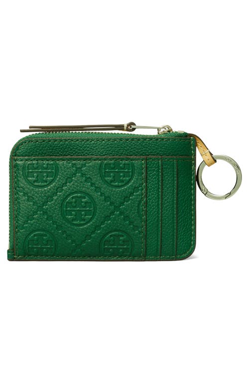 Tory Burch Pebble Leather Envelope Zip Card Case